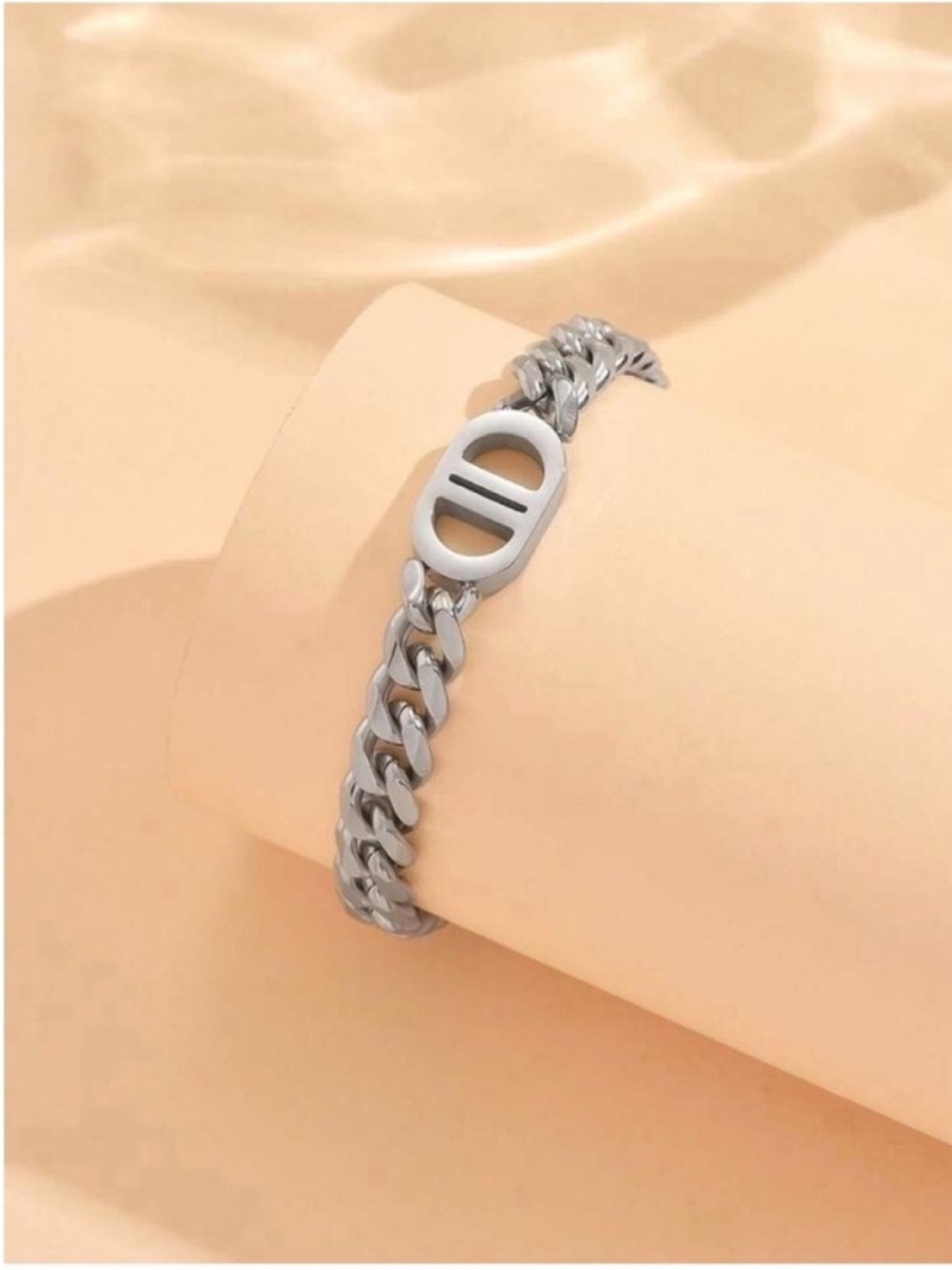 Stainless Steel Silver Designer Luxury Bracelet & Necklace Set - Picture 9 of 14